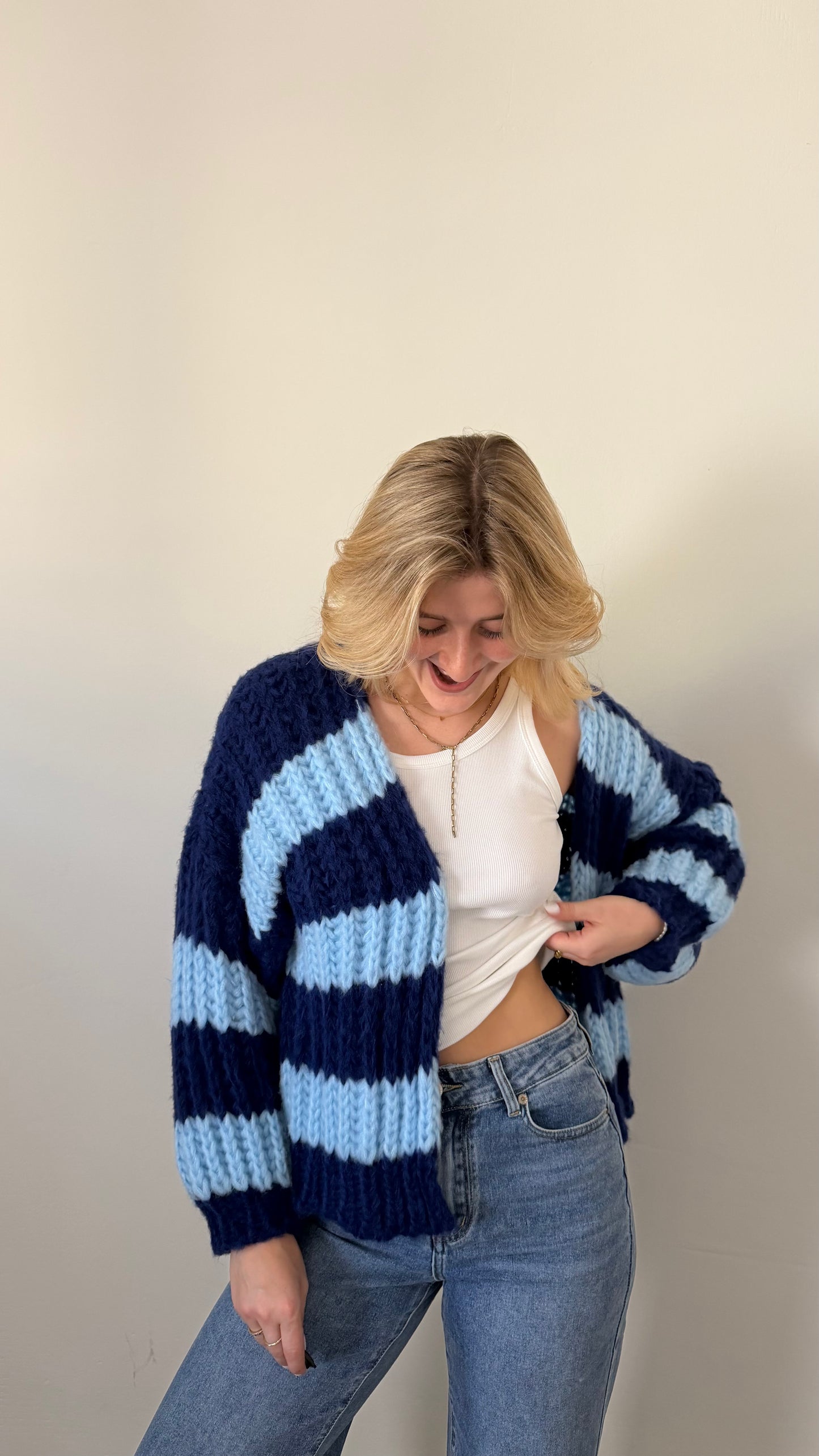 CHUNKY CARDIGAN BLUE DREAM