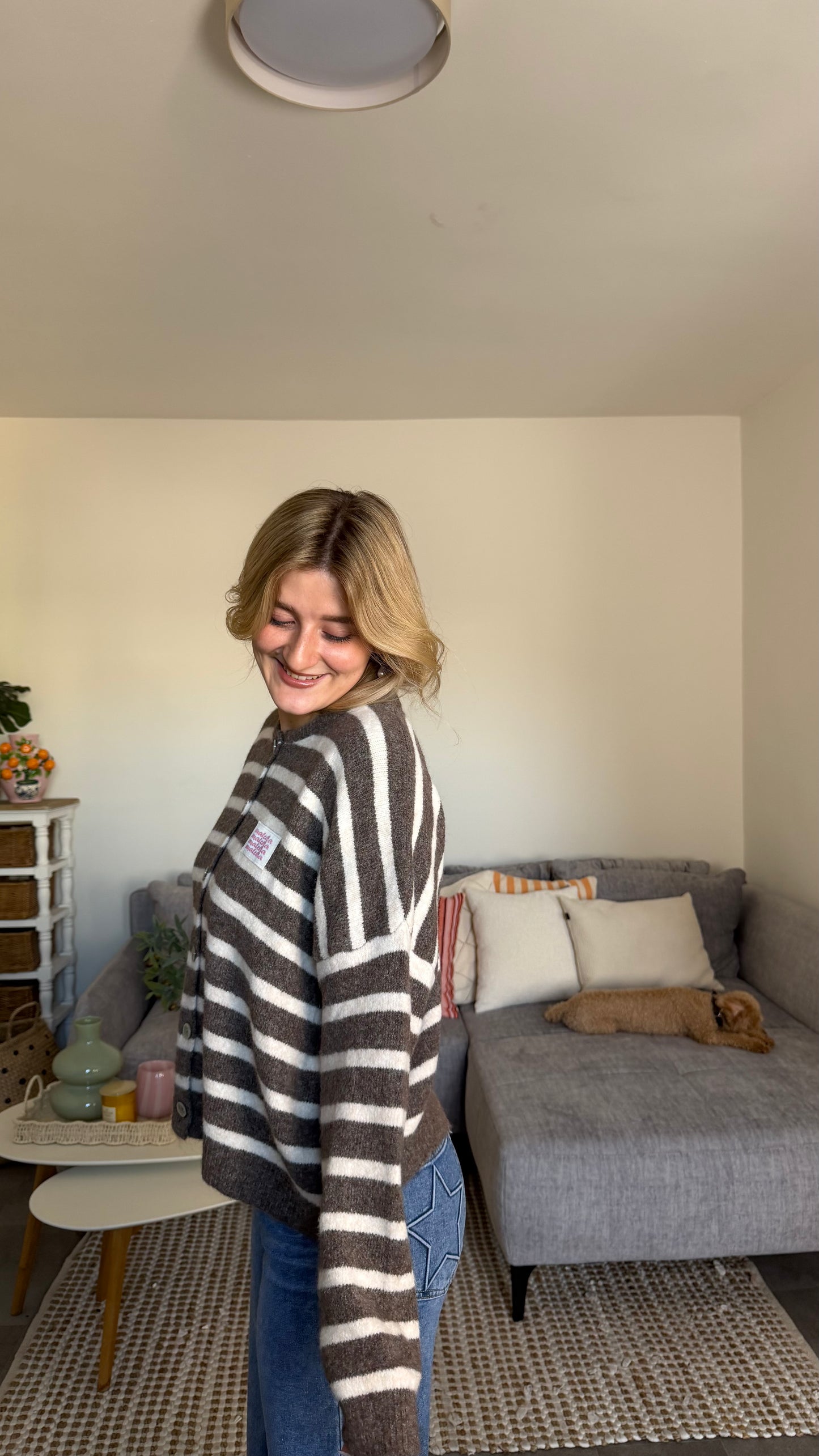 MATCHA PATCH CARDIGAN MOCCA CREAM