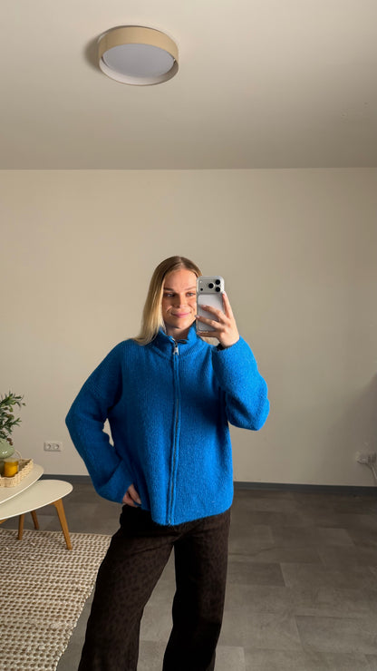 ZIP CARDIGAN ROYAL BLUE