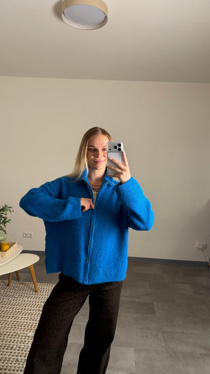ZIP CARDIGAN ROYAL BLUE