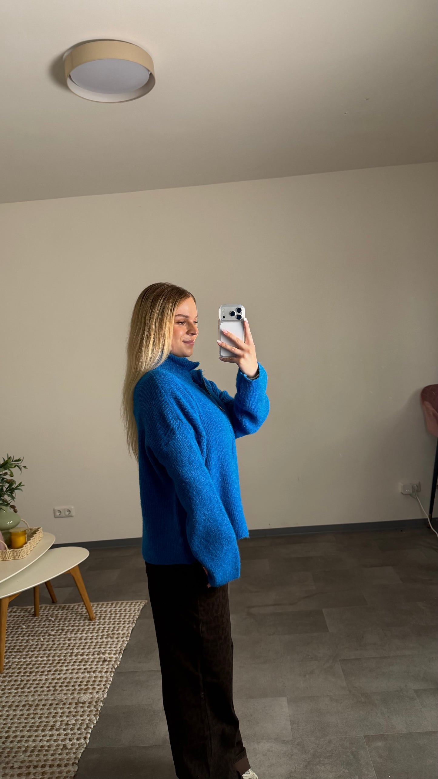 ZIP CARDIGAN ROYAL BLUE