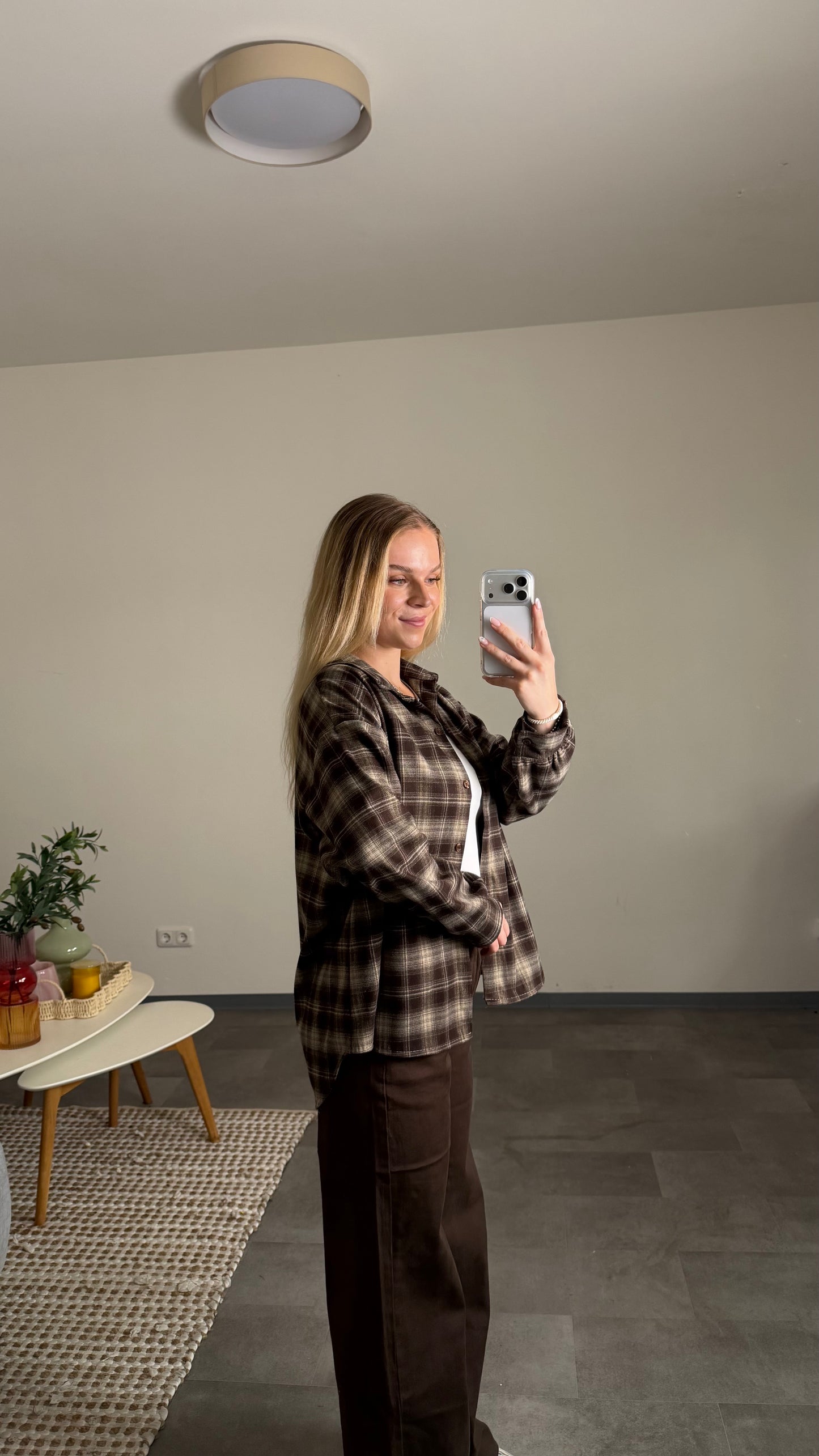 CHECKED FLANELL SHIRT BROWN