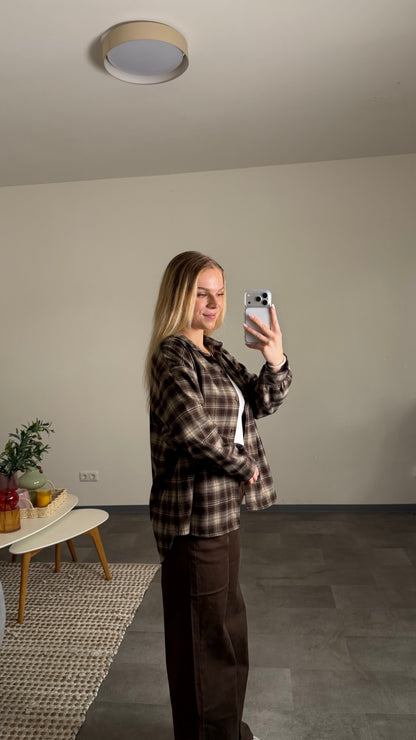 CHECKED FLANELL SHIRT BROWN