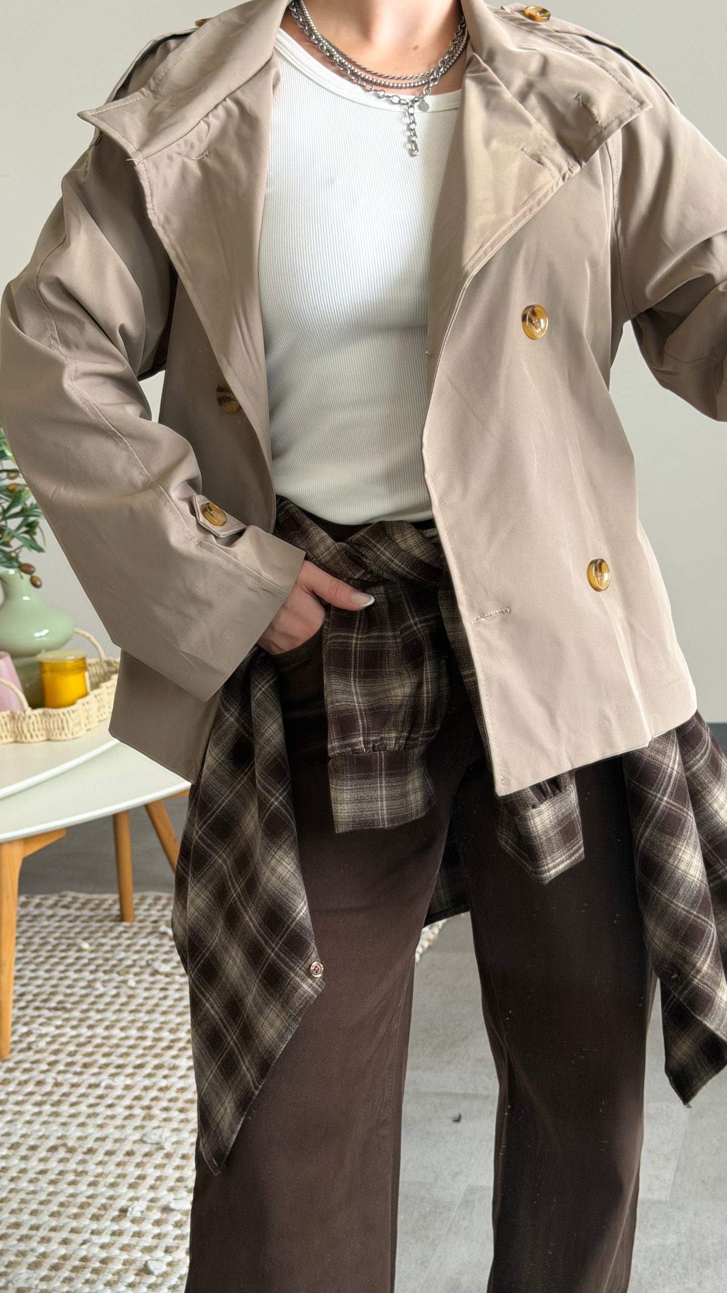 CHECKED FLANELL SHIRT BROWN