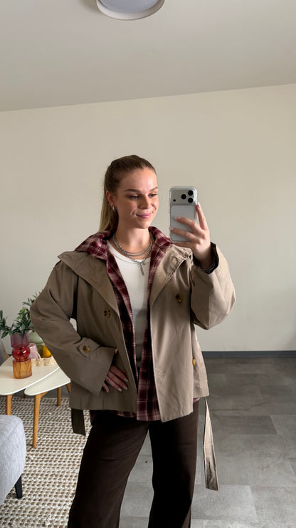 CHECKED FLANELL SHIRT BURGUNDY