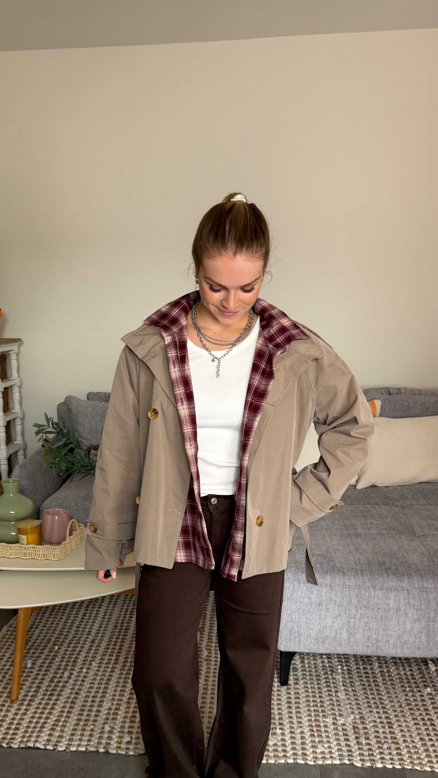 CHECKED FLANELL SHIRT BURGUNDY
