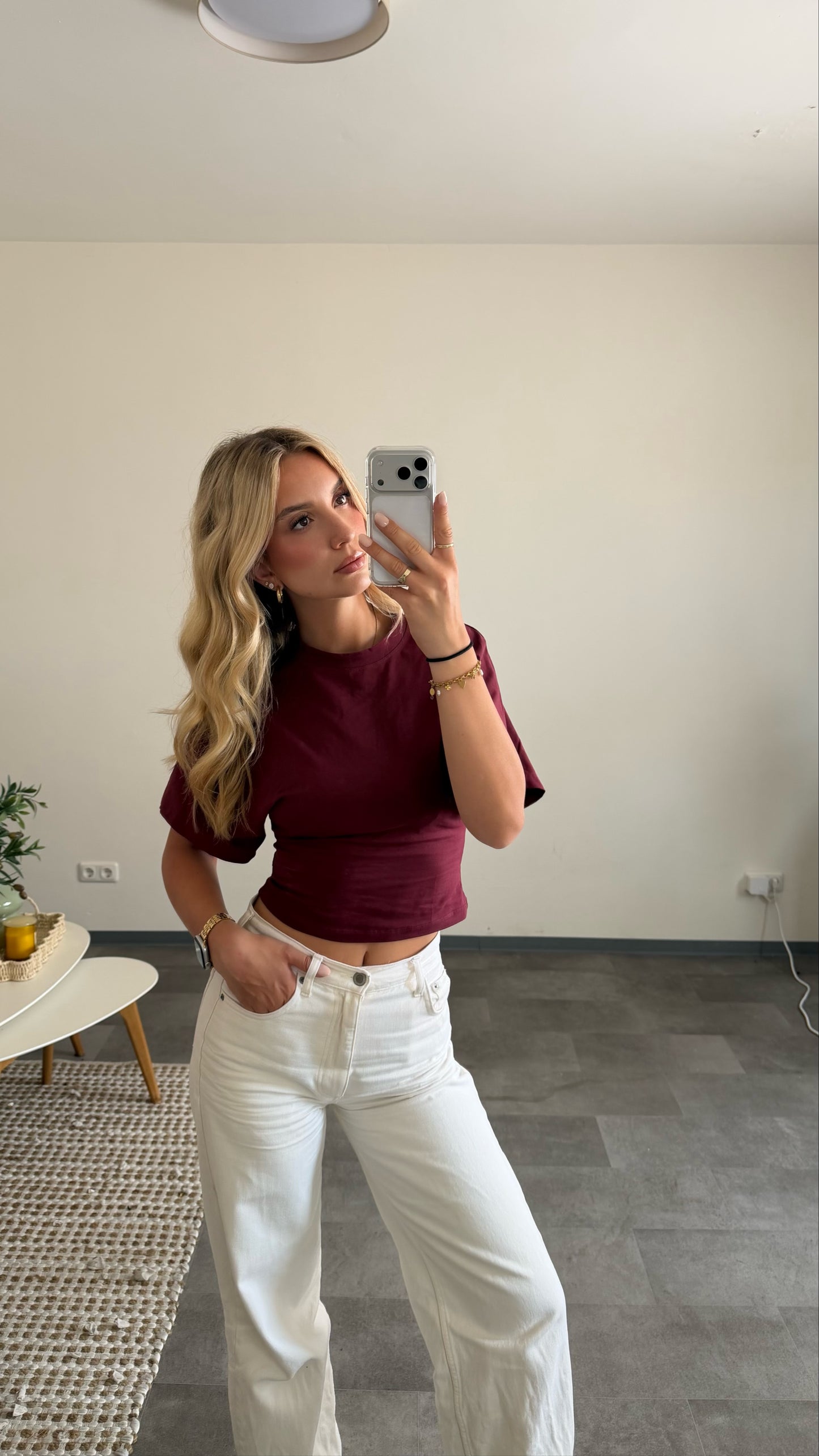 FITTED TEE BURGUNDY