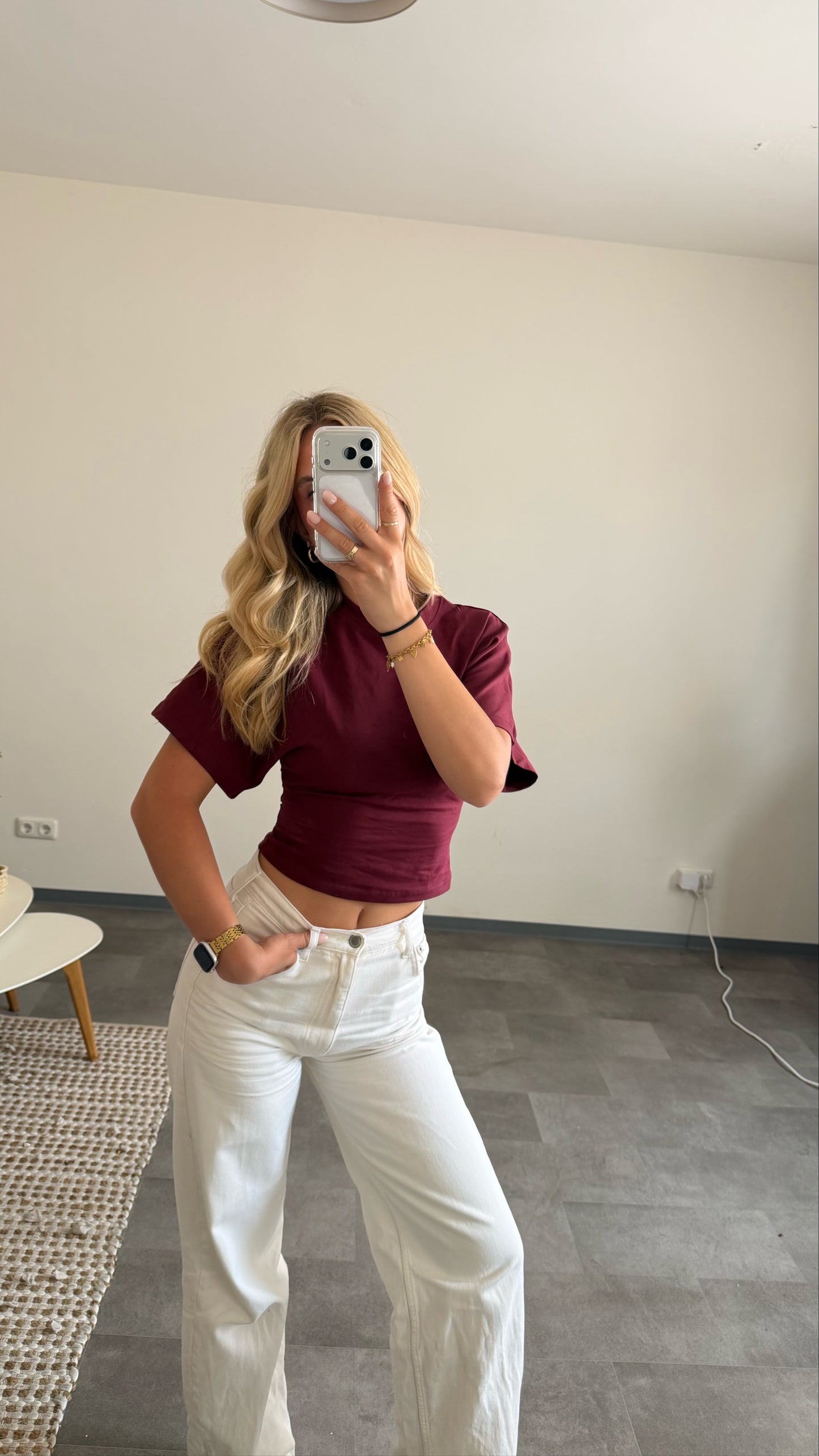 FITTED TEE BURGUNDY