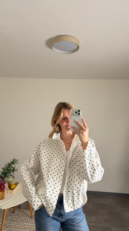 TINY POLKA DOT JACKET IVORY