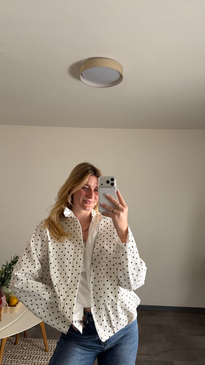 TINY POLKA DOT JACKET IVORY