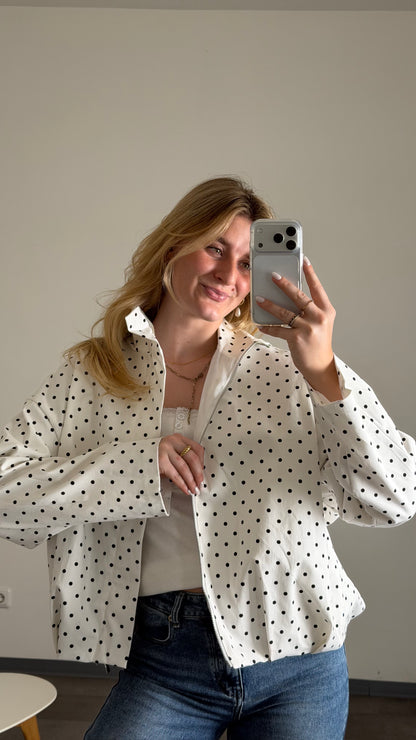 TINY POLKA DOT JACKET IVORY