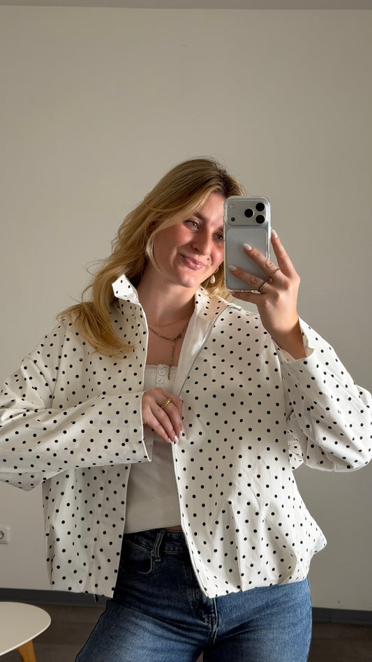 TINY POLKA DOT JACKET IVORY