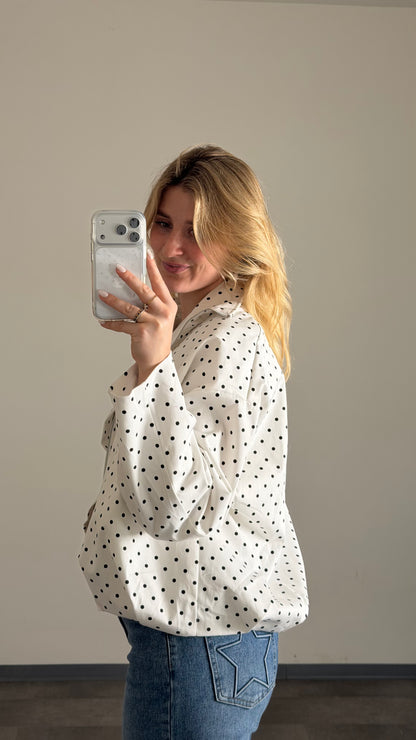 TINY POLKA DOT JACKET IVORY
