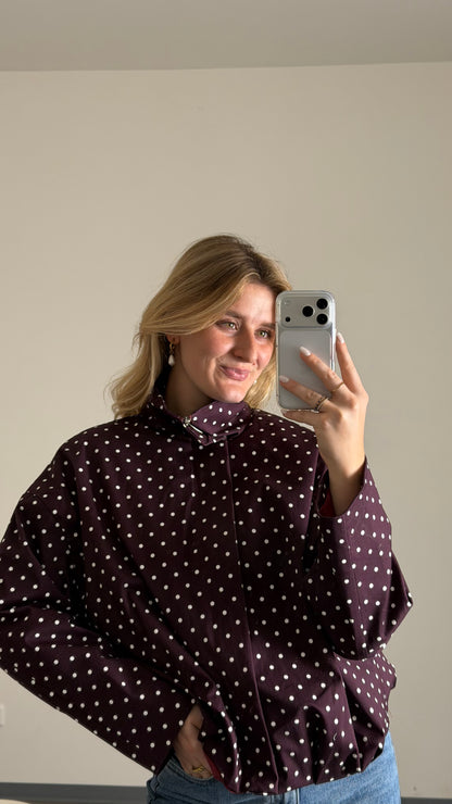 TINY POLKA DOT JACKET BURGUNDY
