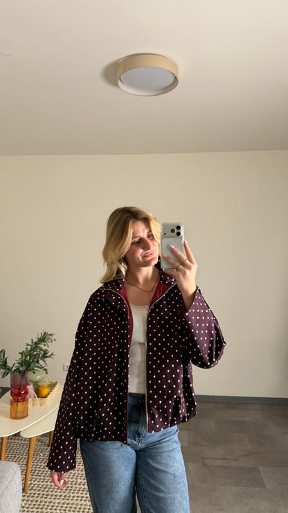 TINY POLKA DOT JACKET BURGUNDY