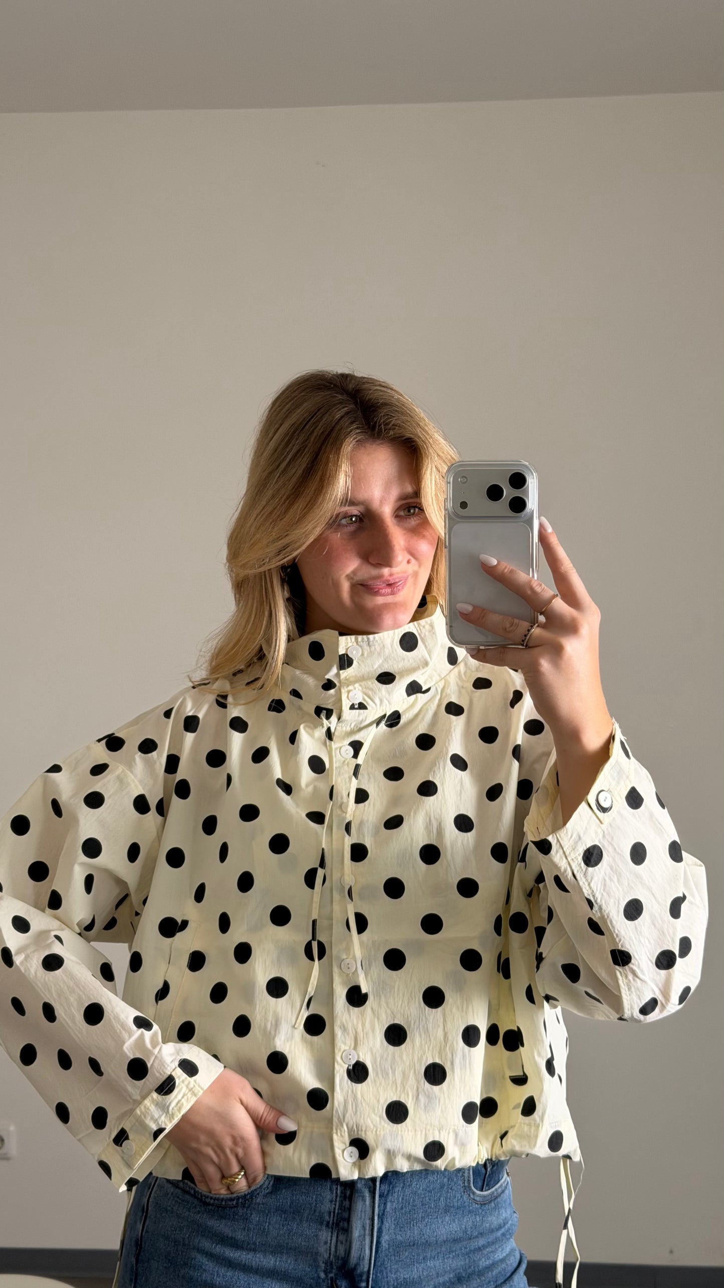 BIG POLKA DOT JACKET IVORY
