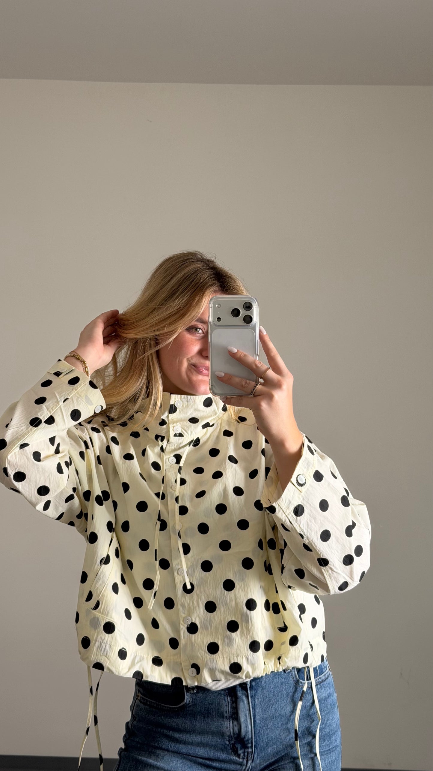 BIG POLKA DOT JACKET IVORY
