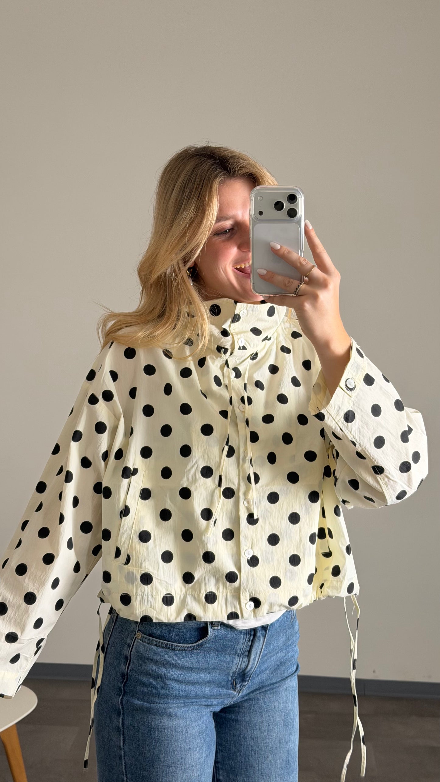 BIG POLKA DOT JACKET IVORY