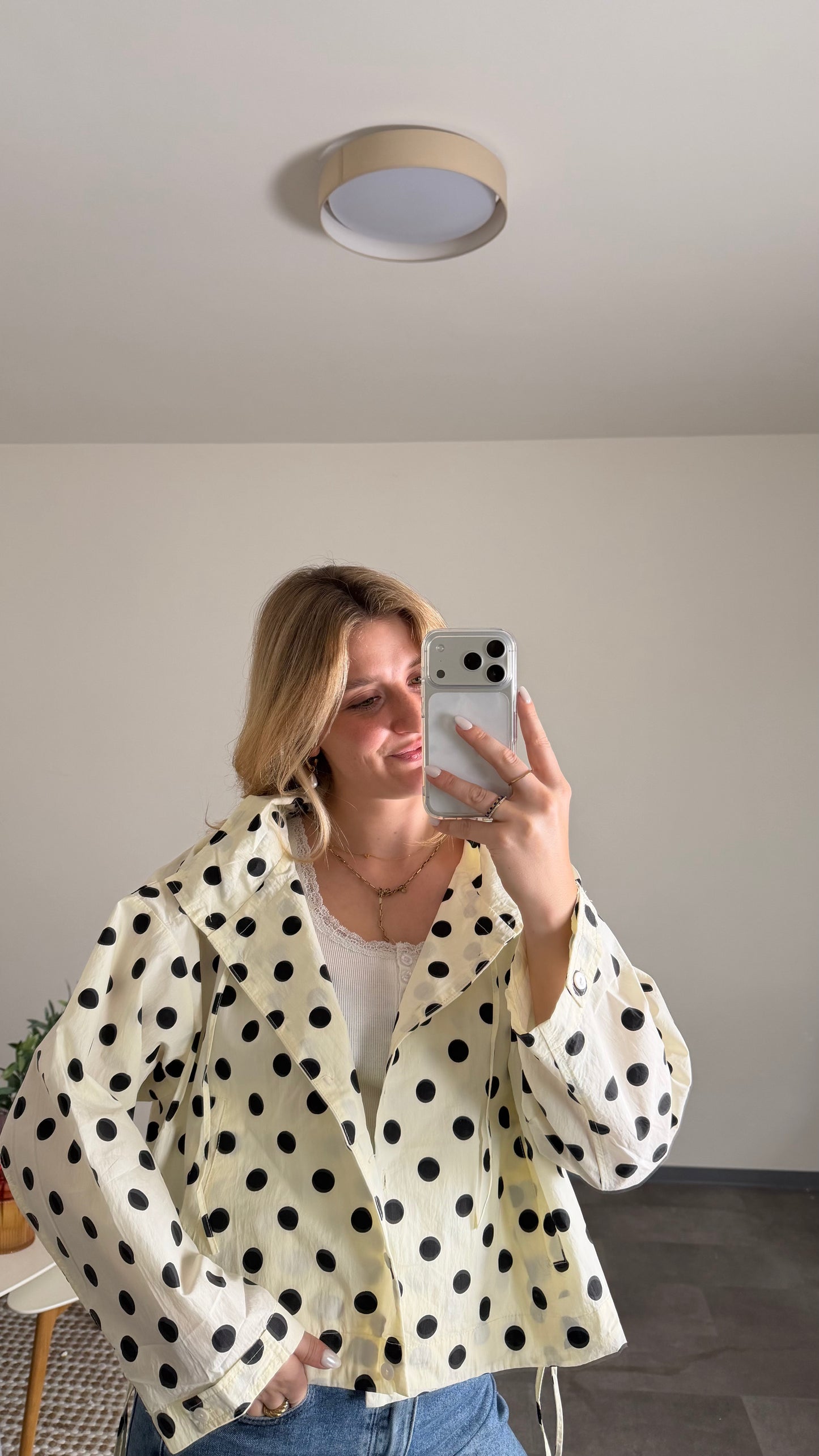 BIG POLKA DOT JACKET IVORY