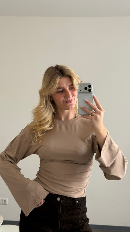 WAIST LONG TOP BEIGE