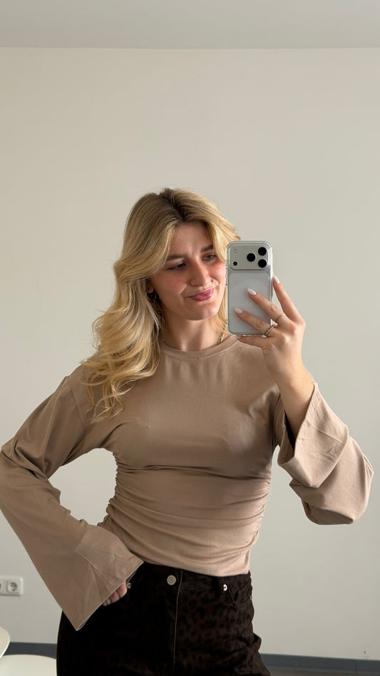 WAIST LONG TOP BEIGE
