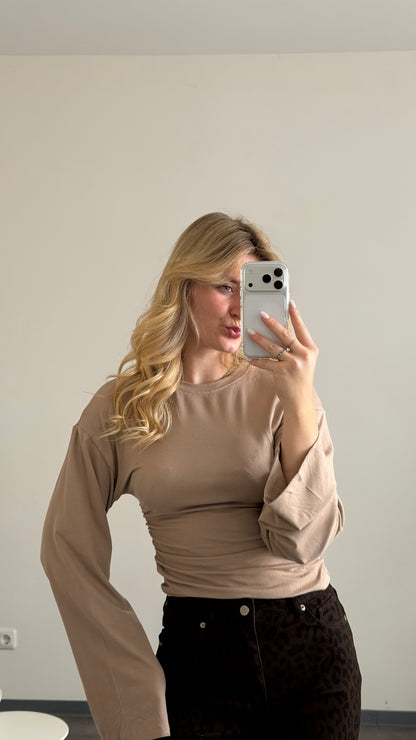 WAIST LONG TOP BEIGE