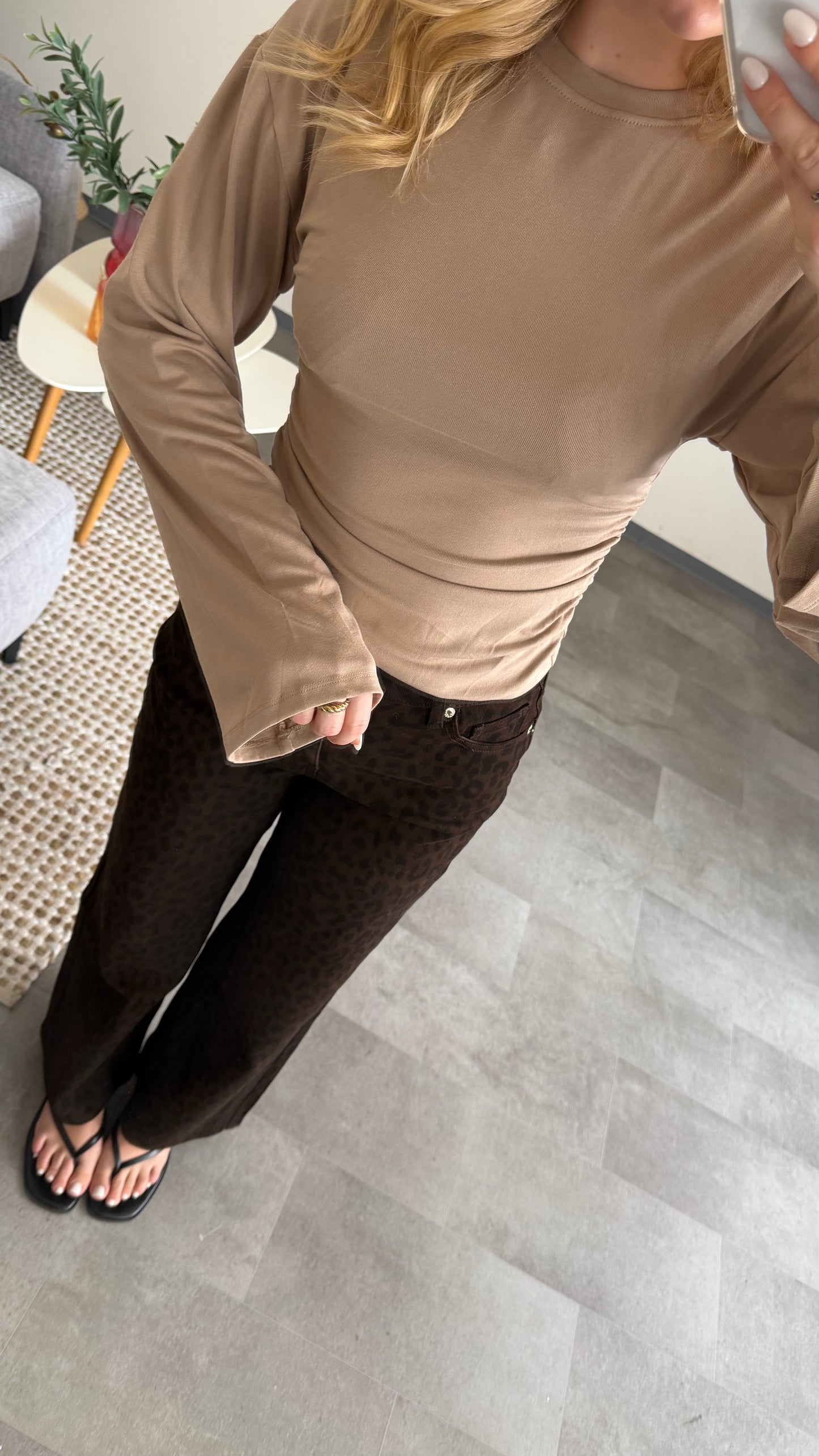 WAIST LONG TOP BEIGE