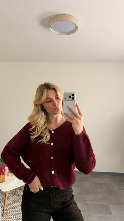 ALPAKA CARDIGAN BURGUNDY