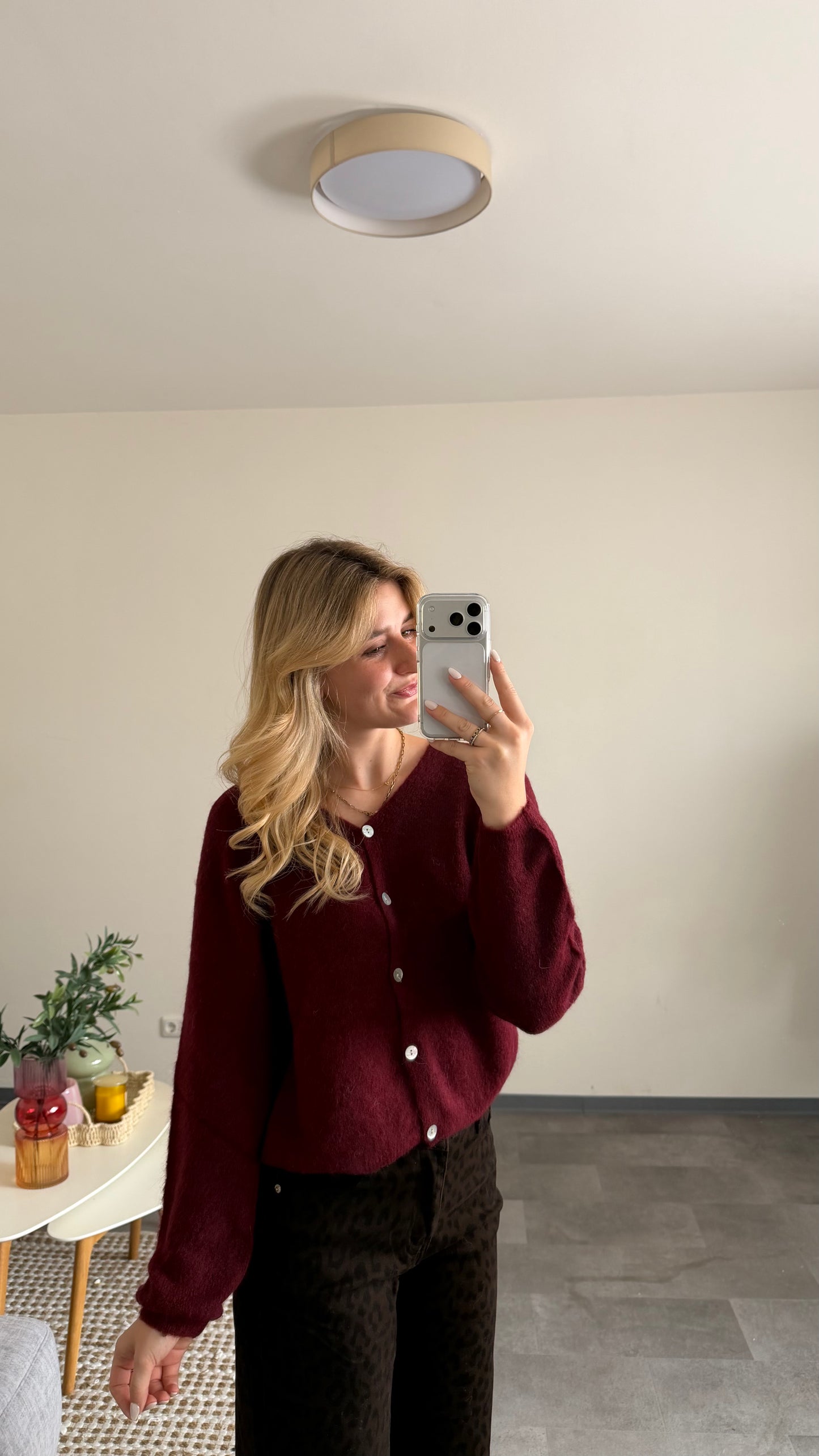 ALPAKA CARDIGAN BURGUNDY