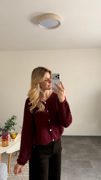 ALPAKA CARDIGAN BURGUNDY