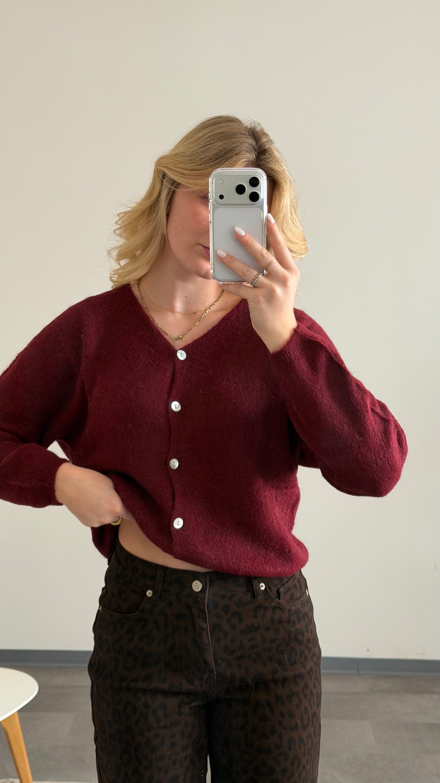 ALPAKA CARDIGAN BURGUNDY