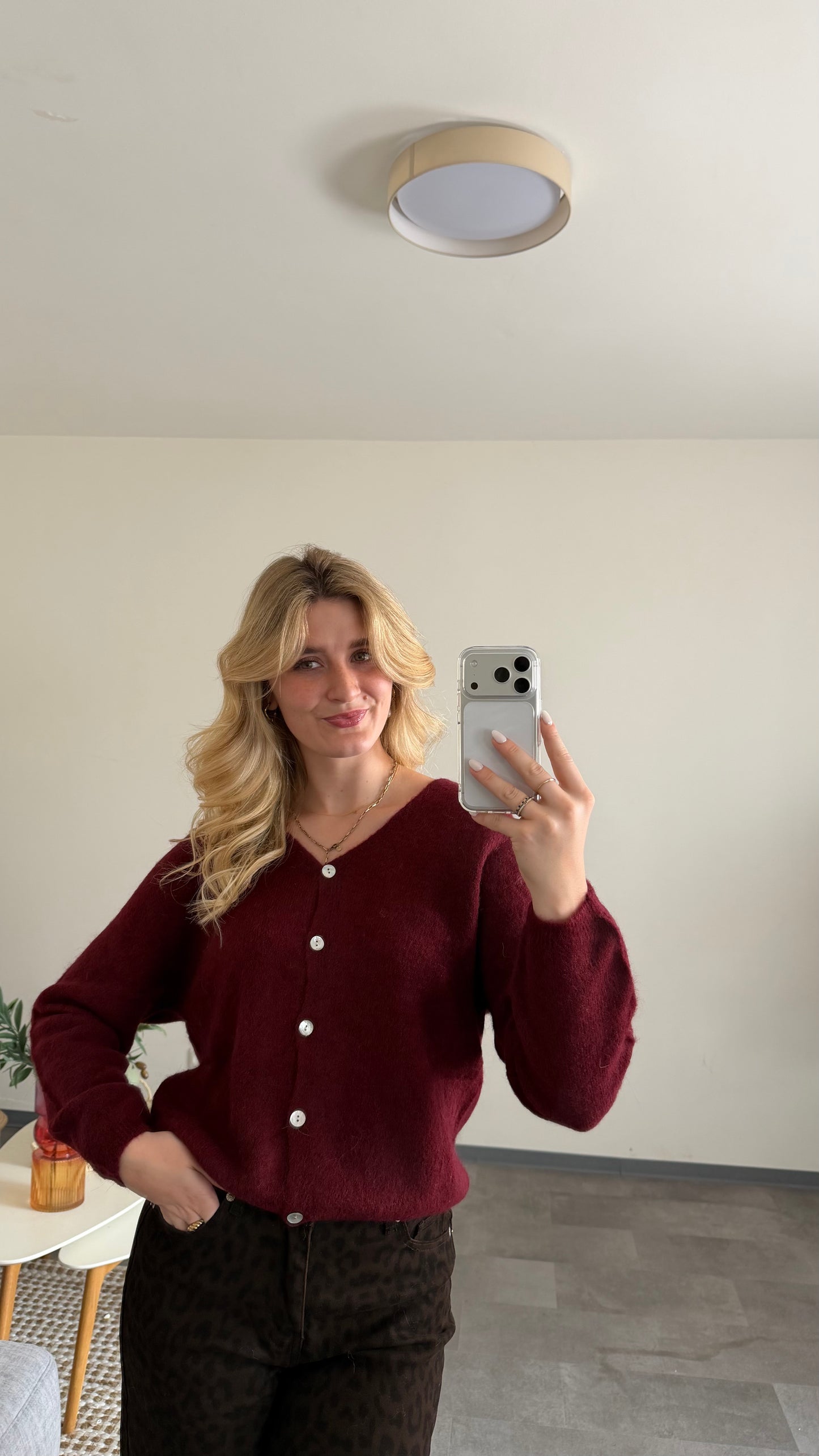 ALPAKA CARDIGAN BURGUNDY