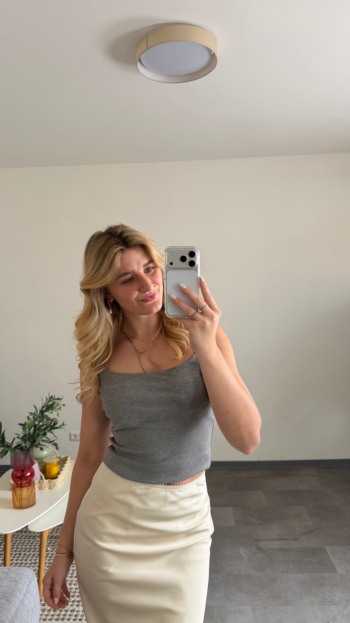 BASIC CAMI TOP GREY