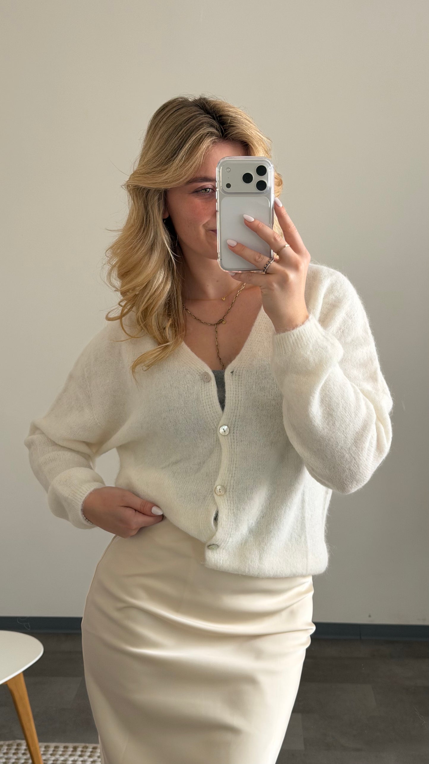 ALPAKA CARDIGAN WOOLWHITE