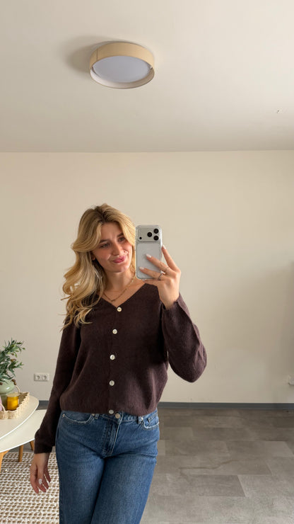 ALPAKA CARDIGAN BROWN