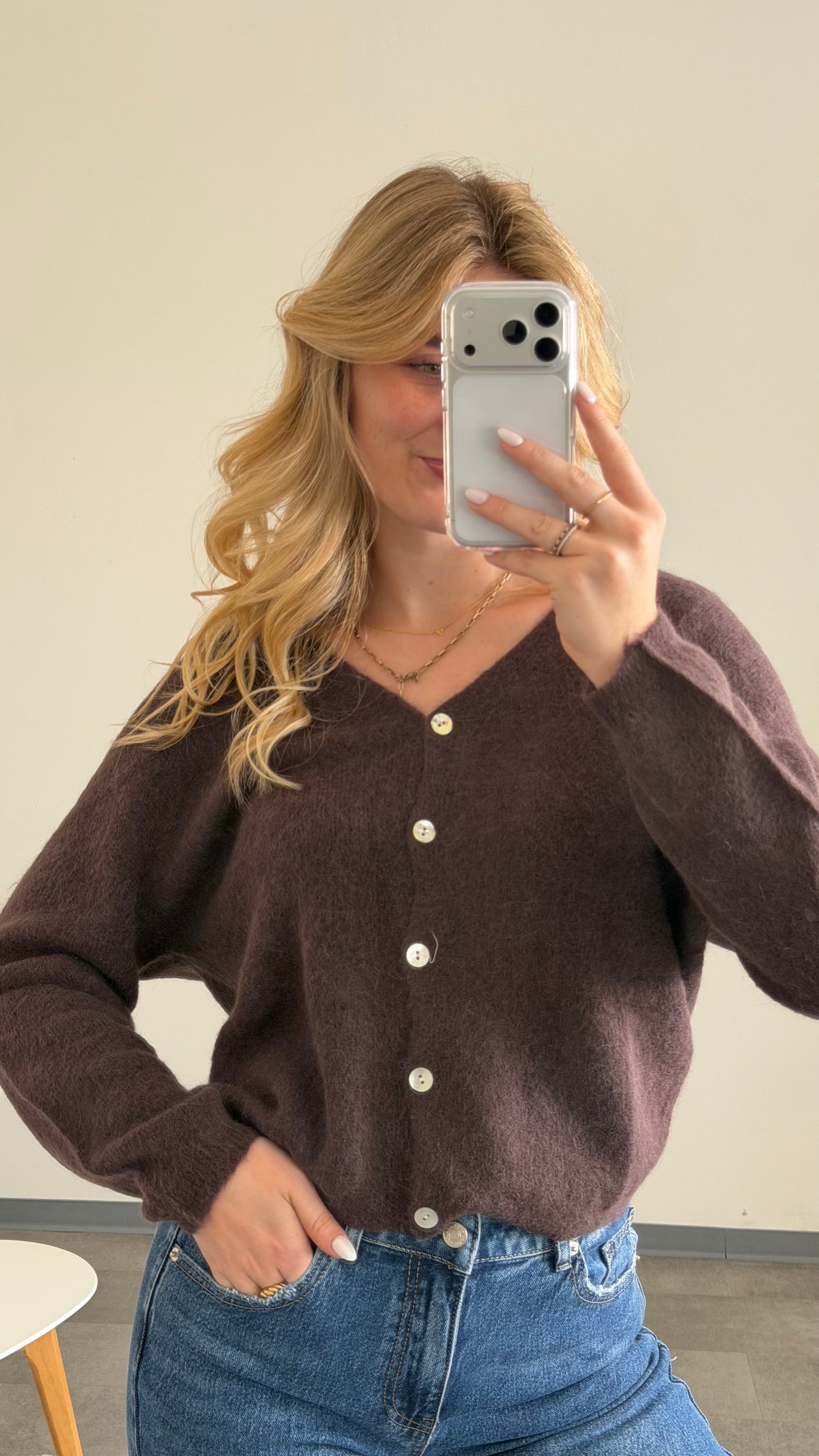 ALPAKA CARDIGAN BROWN