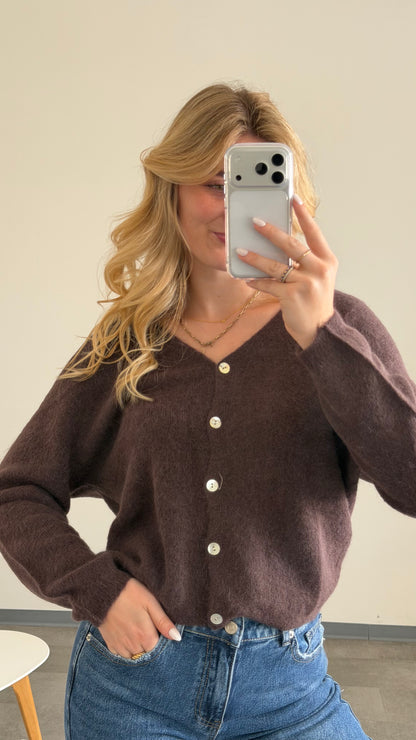ALPAKA CARDIGAN BROWN