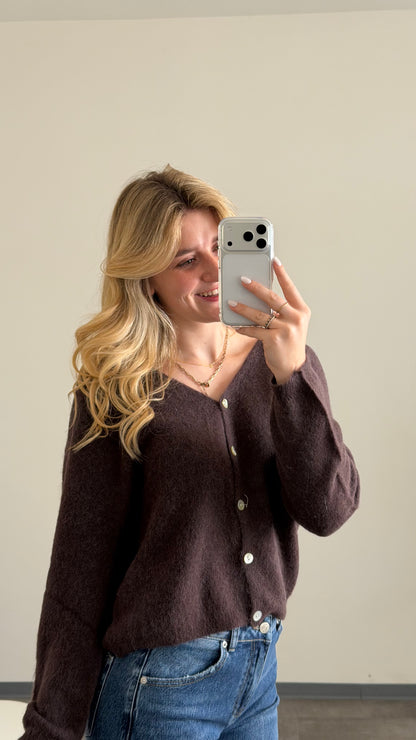 ALPAKA CARDIGAN BROWN