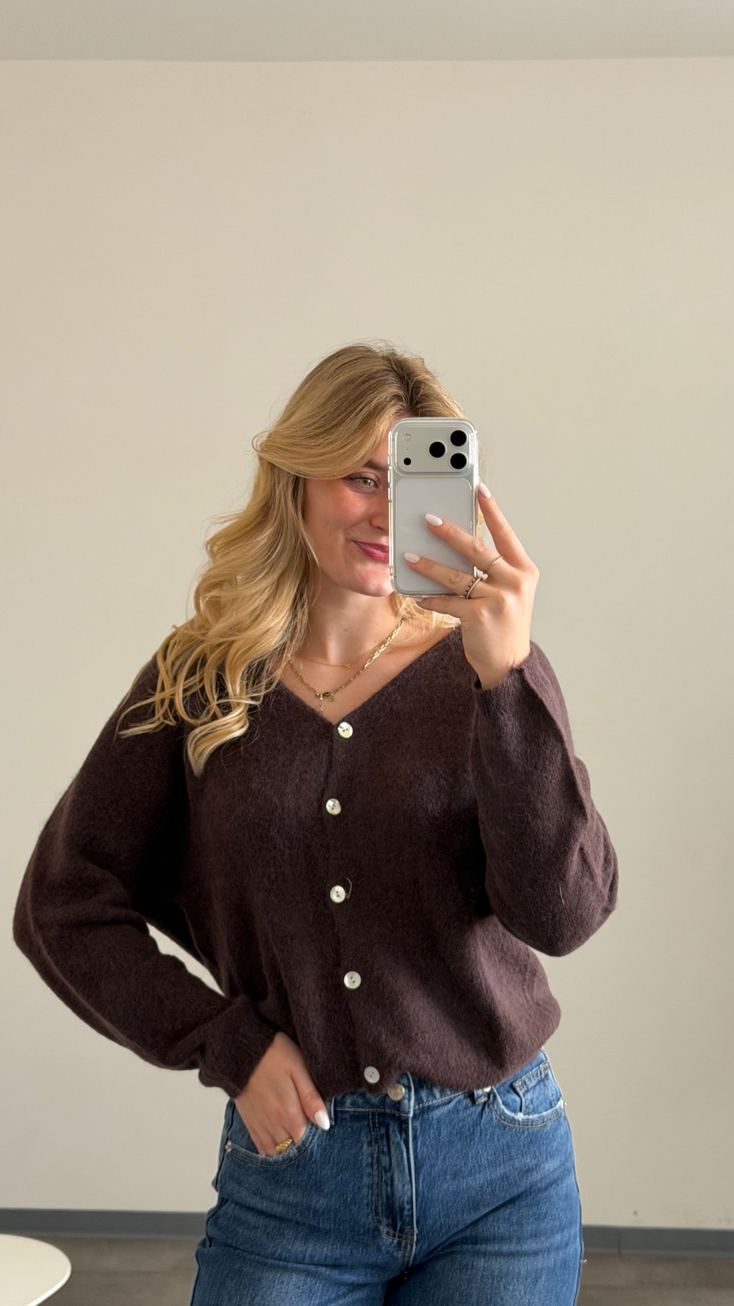 ALPAKA CARDIGAN BROWN