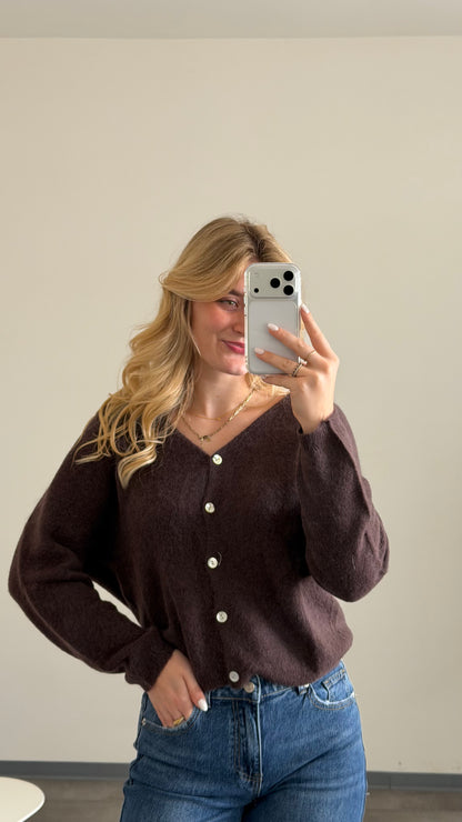 ALPAKA CARDIGAN BROWN