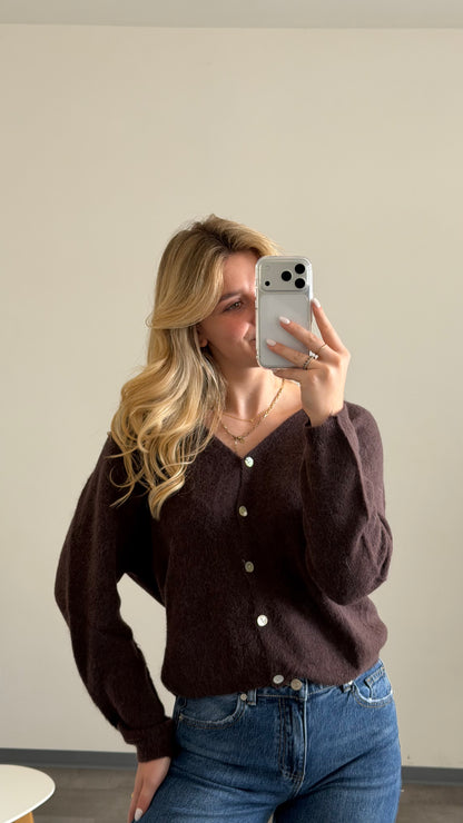 ALPAKA CARDIGAN BROWN