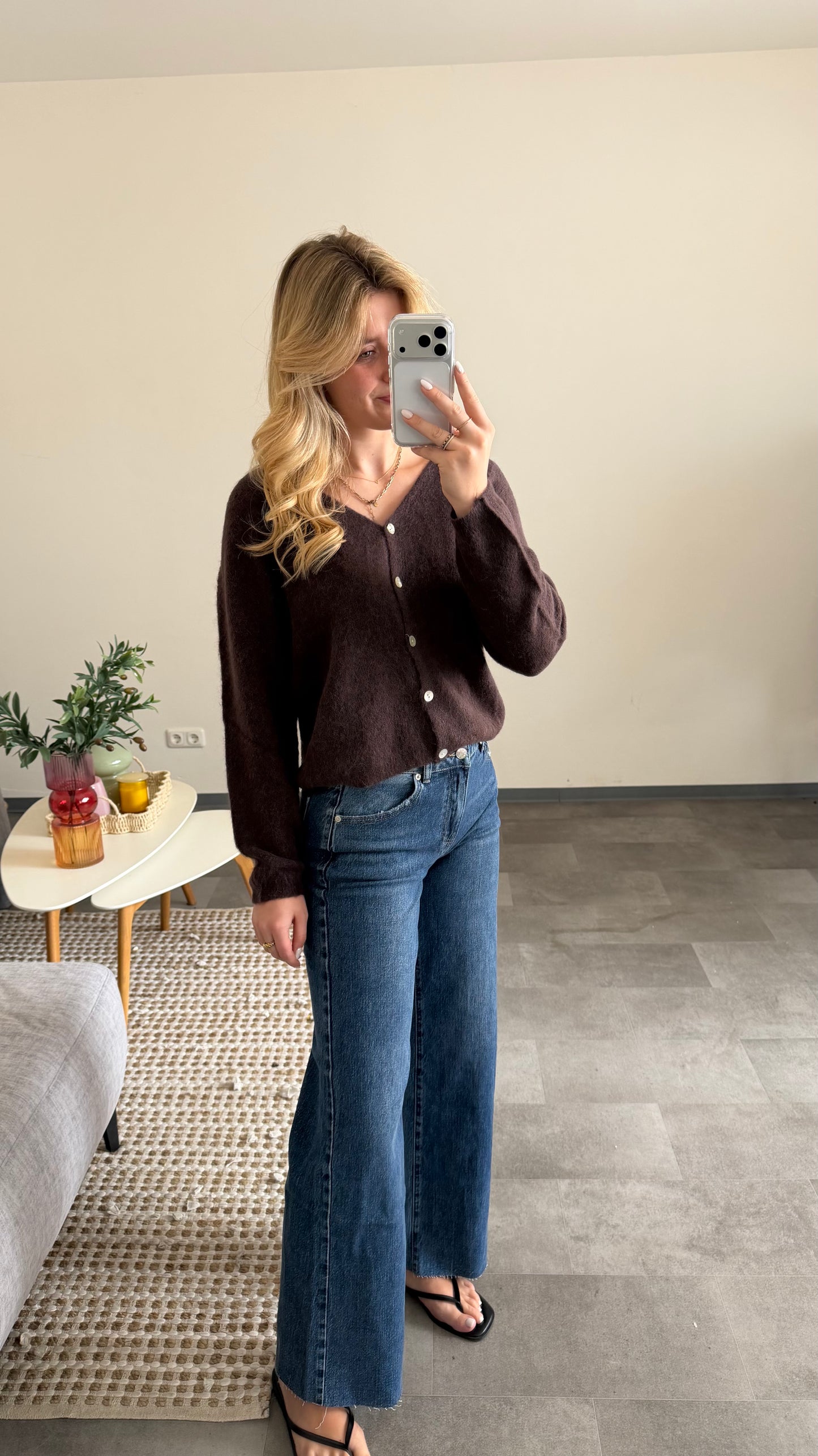 RAW EDGE WIDE LEG BLUE JEANS