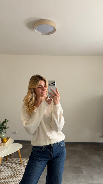 ALPAKA CARDIGAN WOOLWHITE