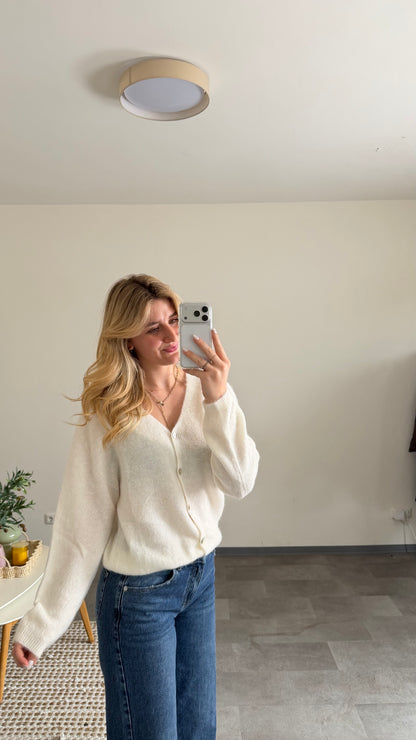 ALPAKA CARDIGAN WOOLWHITE