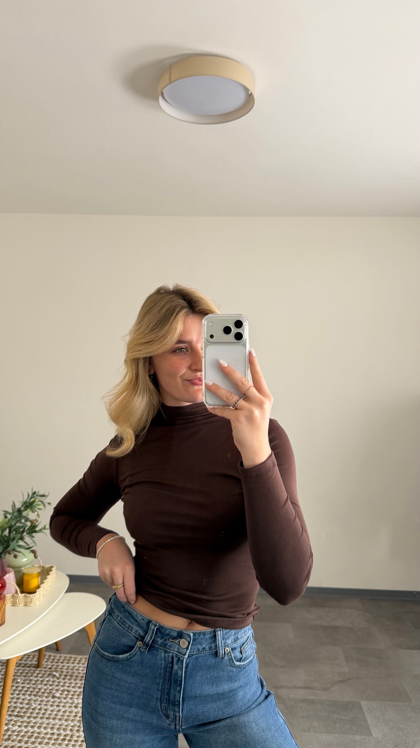 TURTLE NECK LONGTOP CHOCLATE