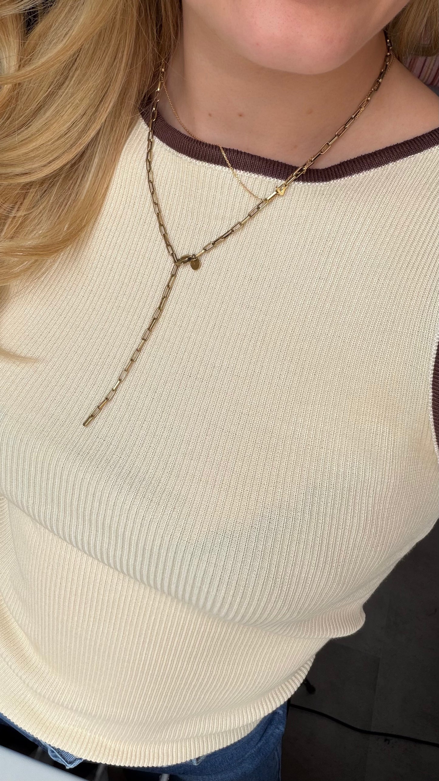 CONTRAST RIB TOP CREAM