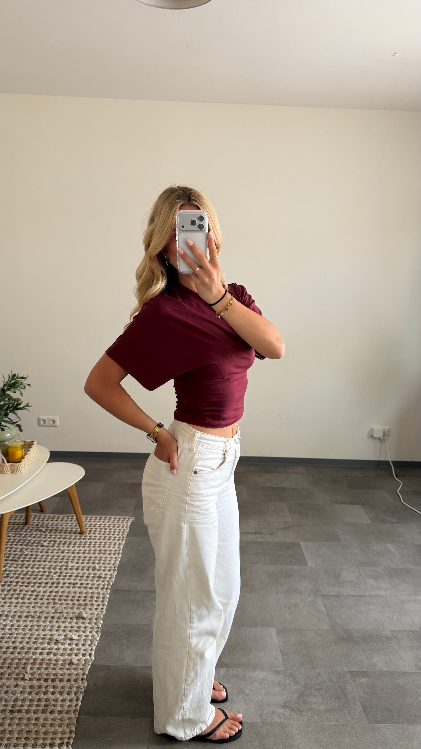FITTED TEE BURGUNDY