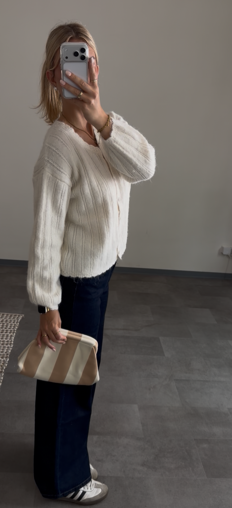 STRIPED BAG BEIGE