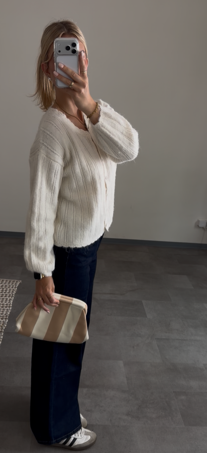 STRIPED BAG BEIGE