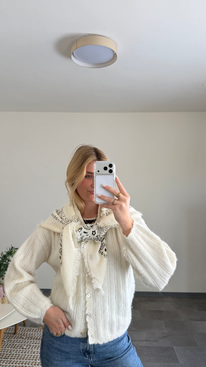 PAISLEY SCARF WHITE